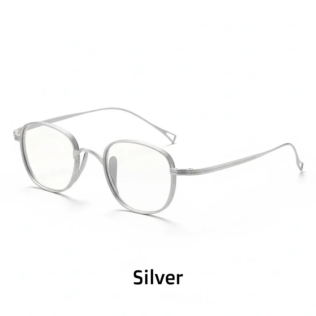 Retro Round Titanium Eyeglass Frames - Lightweight Prescription Glasses