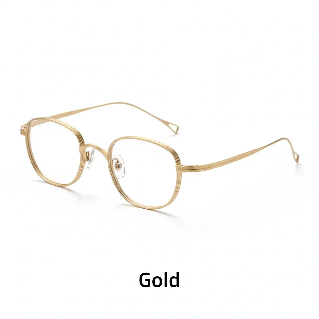 Retro Round Titanium Eyeglass Frames - Lightweight Prescription Glasses