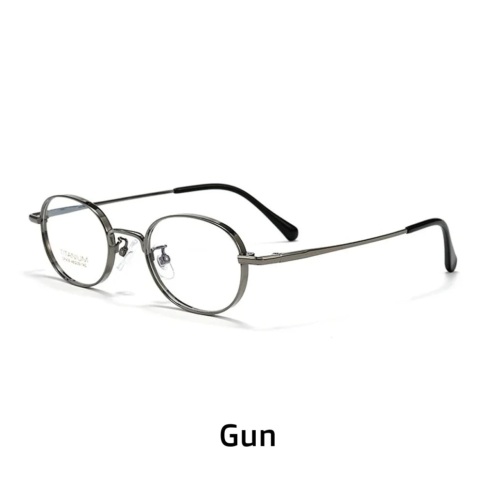 Ultra-Light Titanium Oval Prescription Glasses Frame