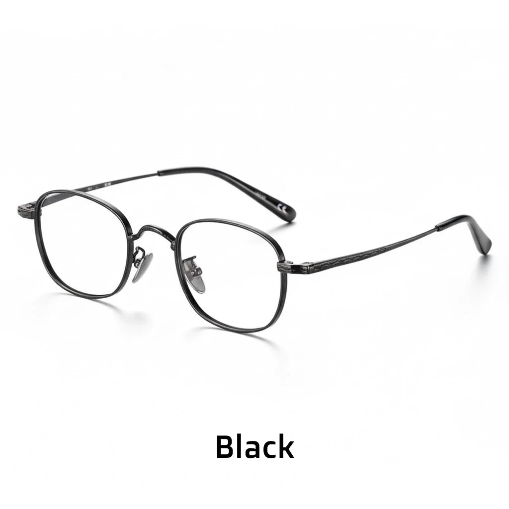 Ultra-Light Titanium Oval Glasses Frame - Anti-Blue Light Optical Prescription Eyewear