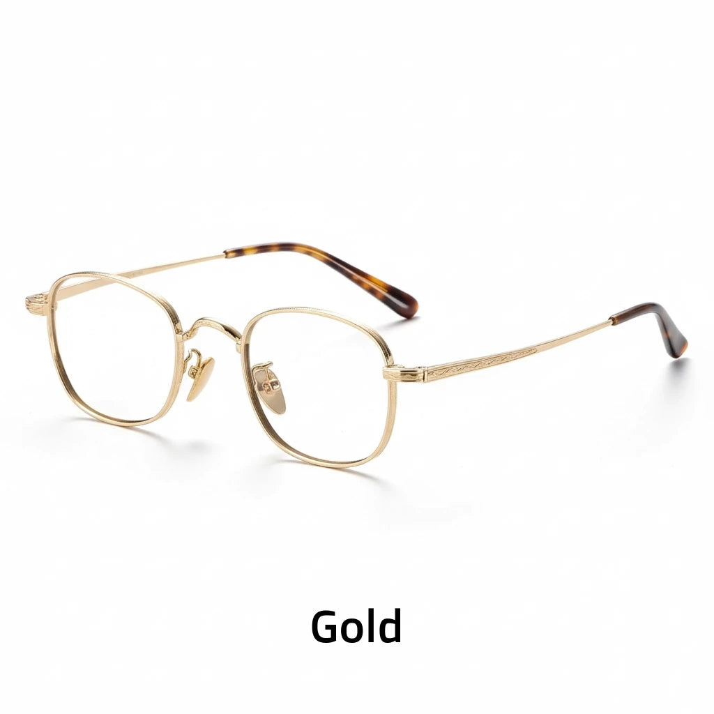 Ultra-Light Titanium Oval Glasses Frame - Anti-Blue Light Optical Prescription Eyewear