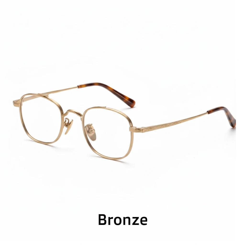 Ultra-Light Titanium Oval Glasses Frame - Anti-Blue Light Optical Prescription Eyewear