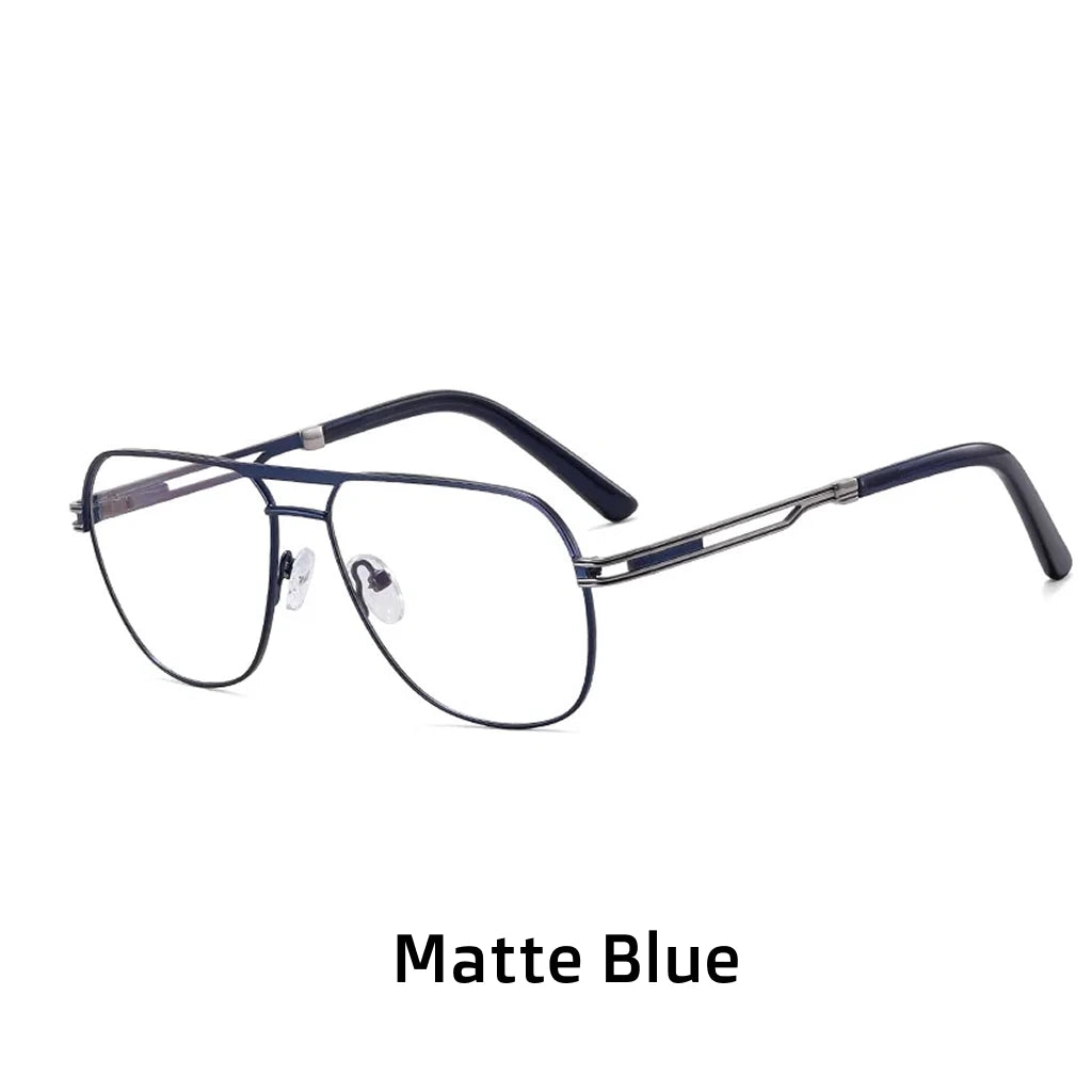 Anti Blue Light Metal Eyeglass Frame - Double Beam Optical Prescription Glasses