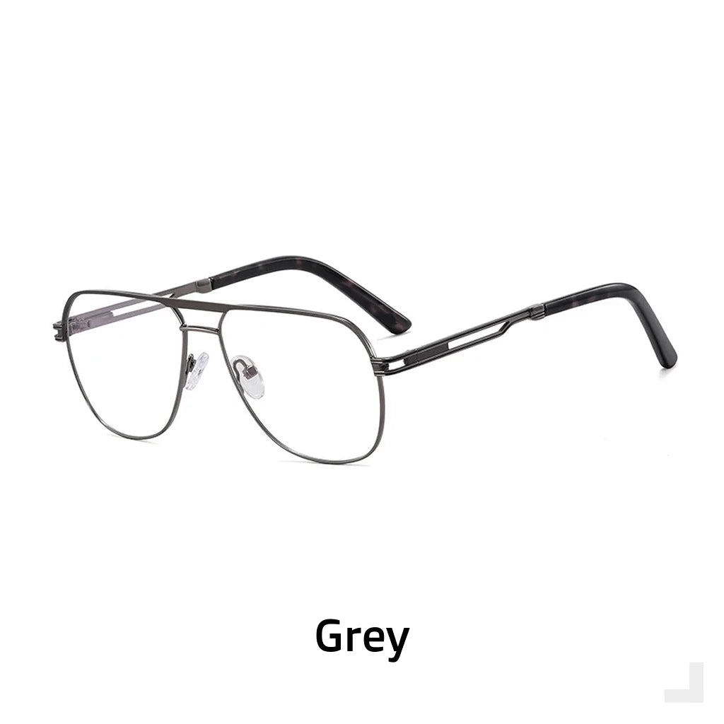 Anti Blue Light Metal Eyeglass Frame - Double Beam Optical Prescription Glasses