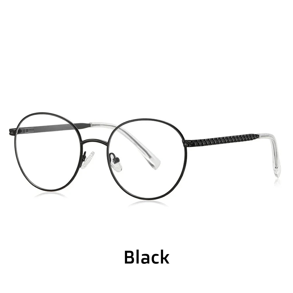 Metal Circular Women's Prescription Glasses - Anti Blue Light Optical Frames