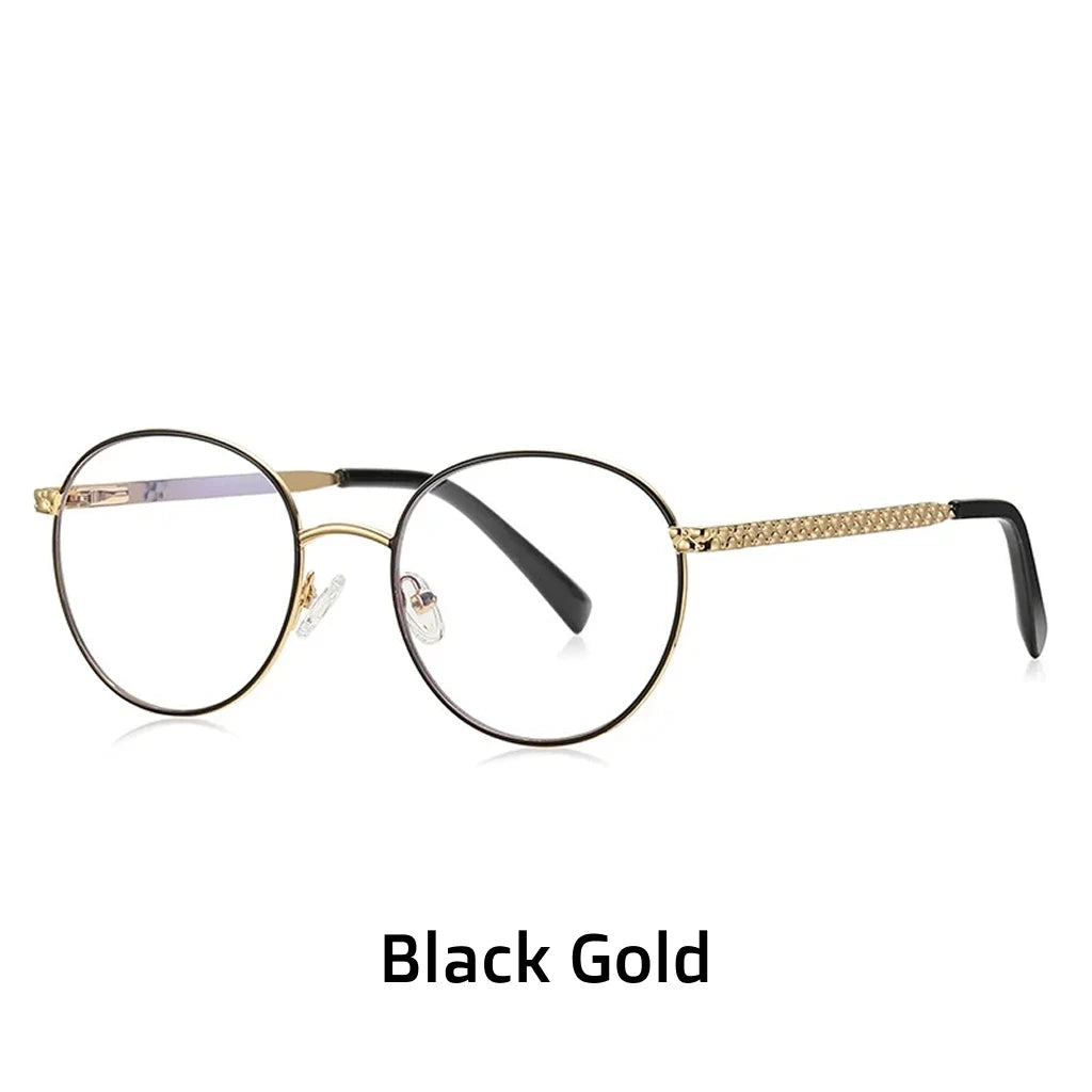 Metal Circular Women's Prescription Glasses - Anti Blue Light Optical Frames