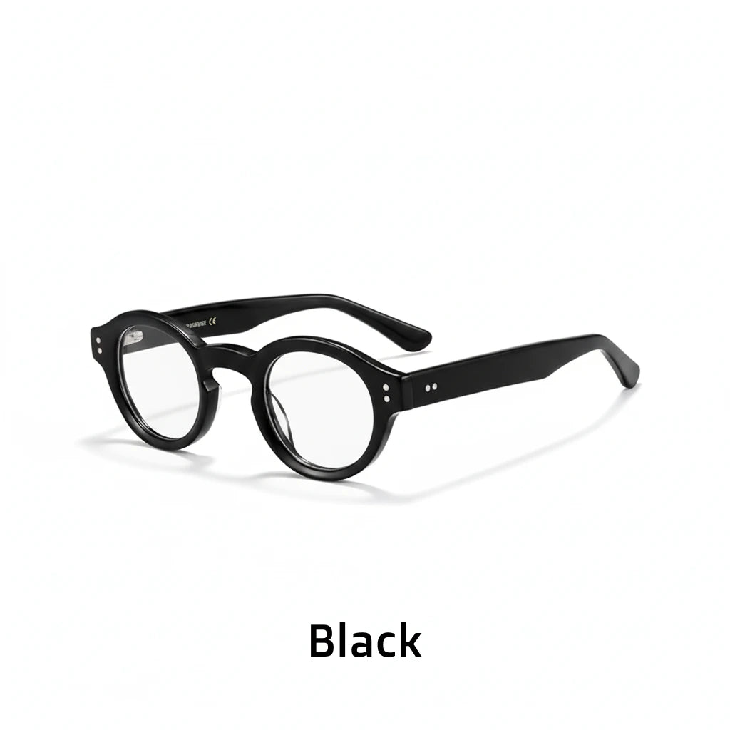 Retro Round Optical Glasses Frame - Unisex Multi-Color Acetate Eyewear