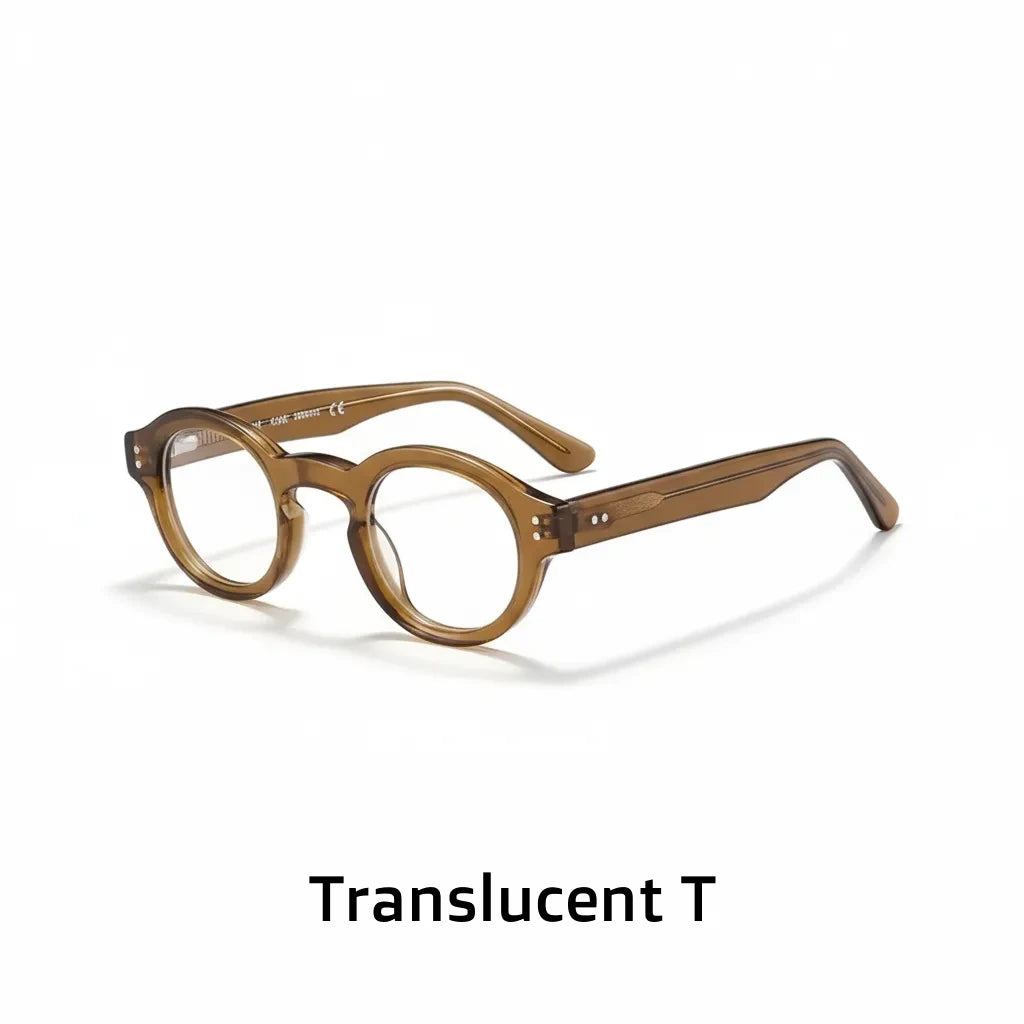 Retro Round Optical Glasses Frame - Unisex Multi-Color Acetate Eyewear