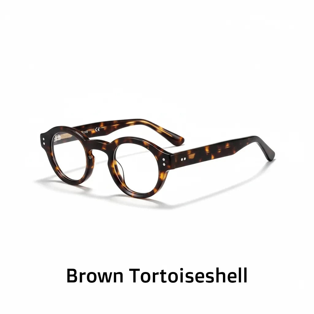 Retro Round Optical Glasses Frame - Unisex Multi-Color Acetate Eyewear