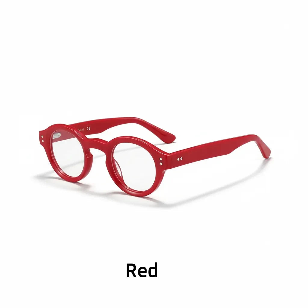 Retro Round Optical Glasses Frame - Unisex Multi-Color Acetate Eyewear