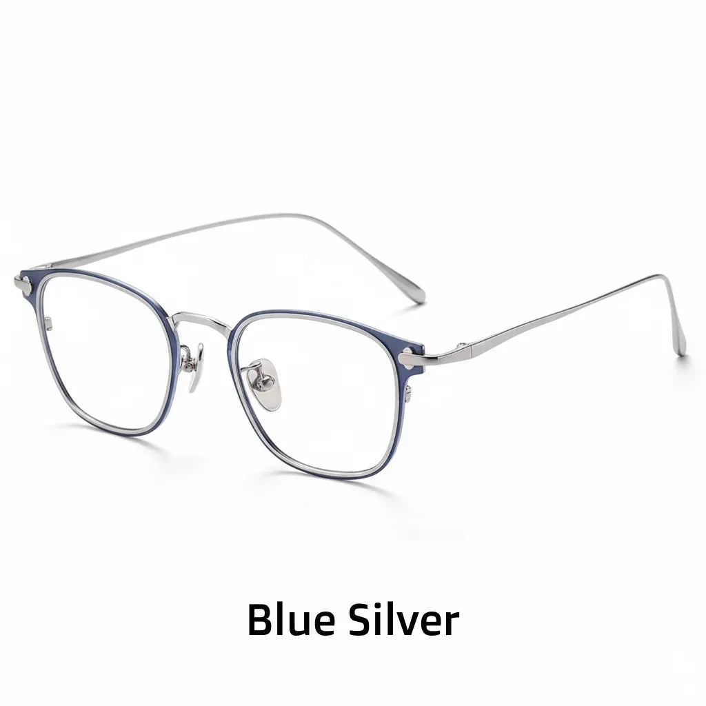 Square Titanium Eyeglass Frame with Anti-Blue Light - SK-711