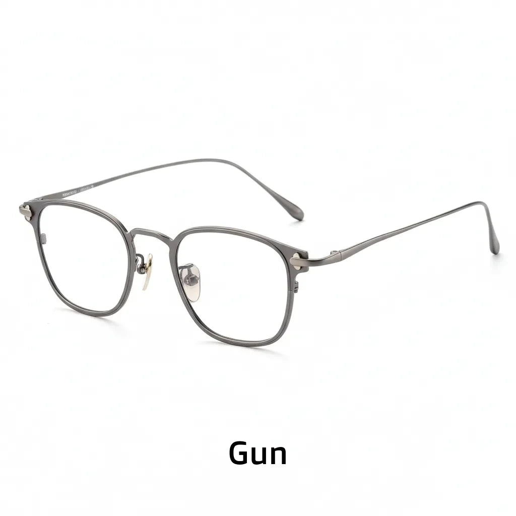 Square Titanium Eyeglass Frame with Anti-Blue Light - SK-711