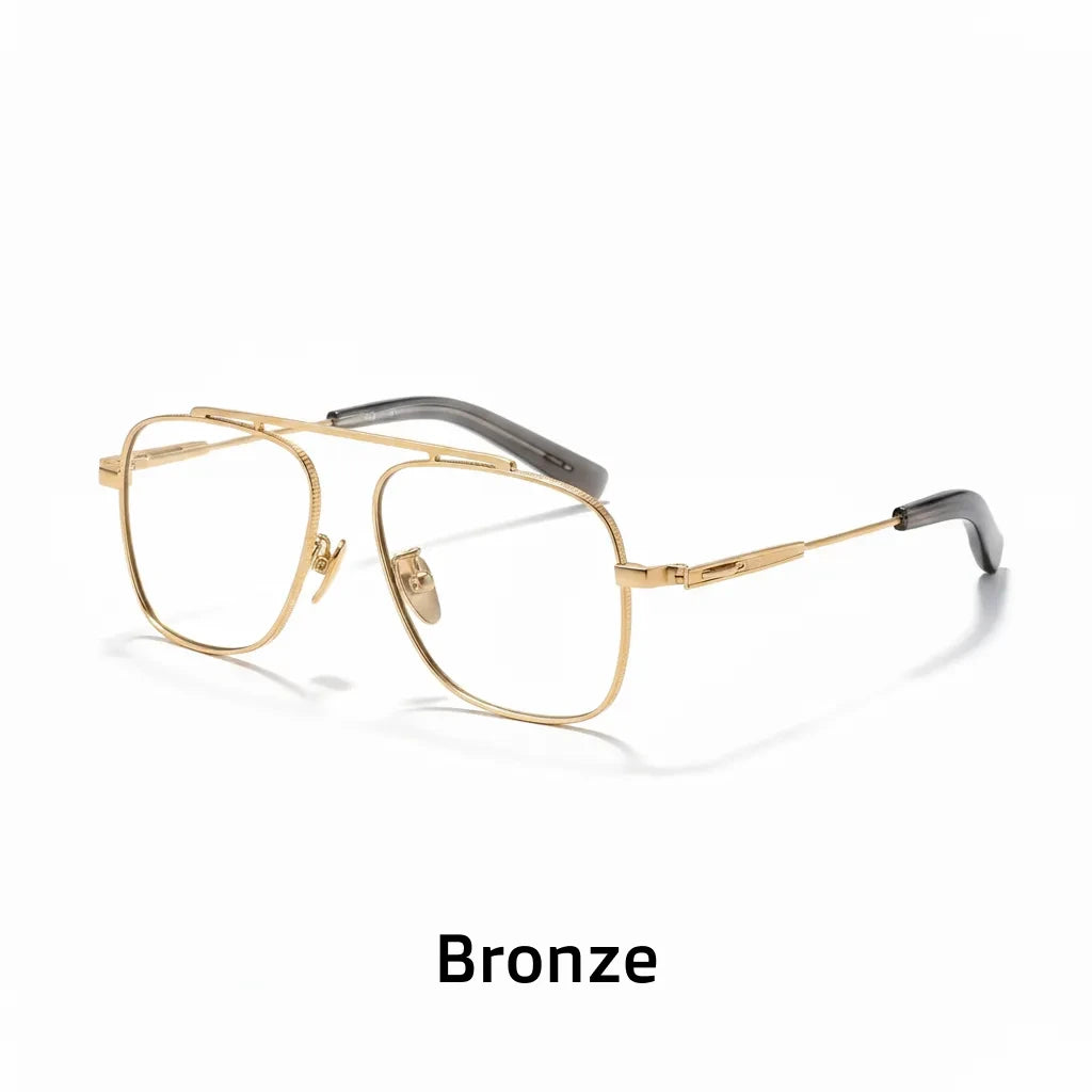 Titanium Double Beam Optical Glasses Frame - Retro Prescription Eyewear