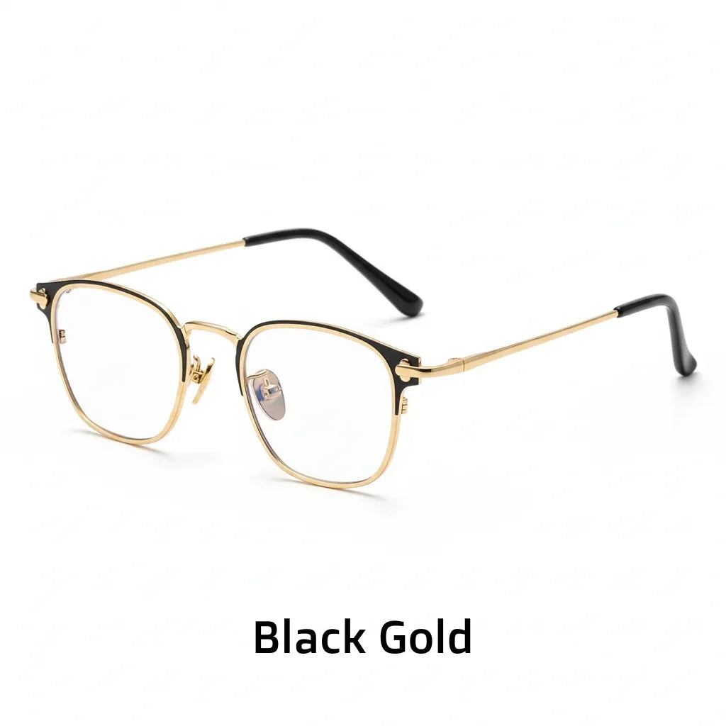 Square Titanium Eyeglass Frame with Anti-Blue Light - SK-711