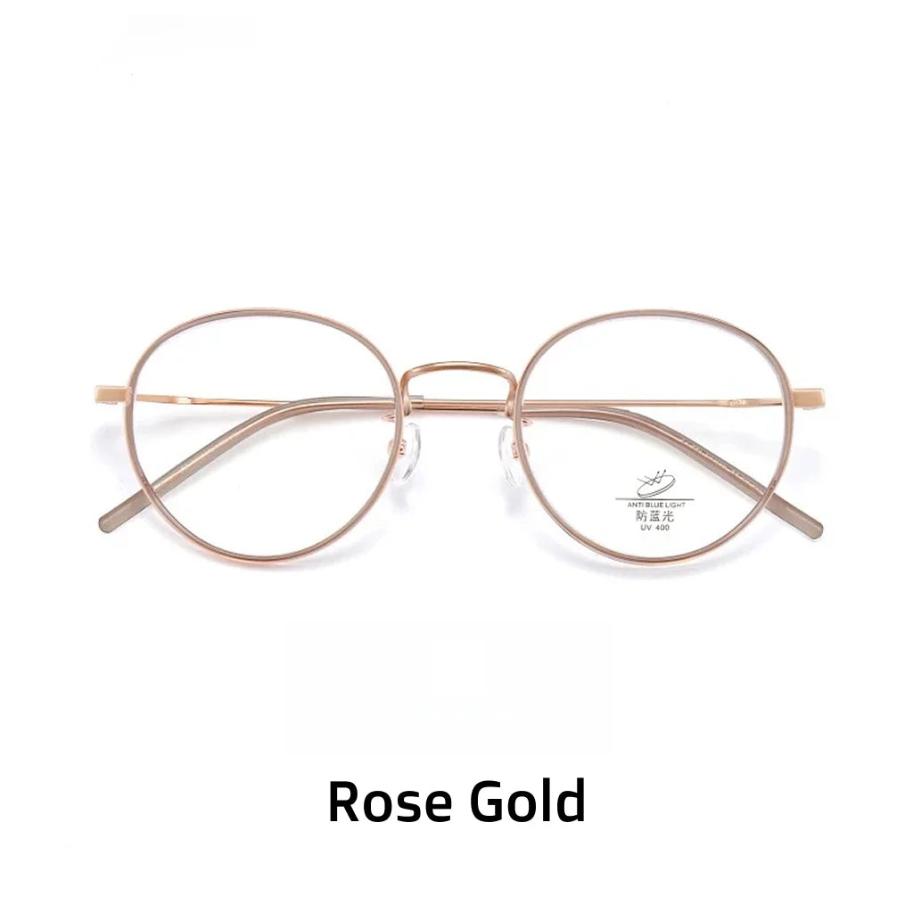 Anti Blue Light Glasses - TR90 Alloy Round Frame Optical Eyewear