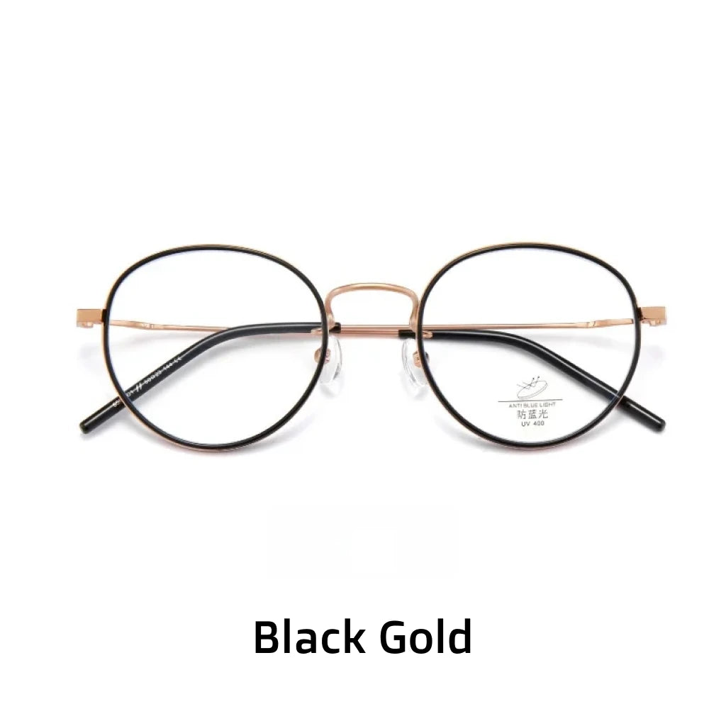 Anti Blue Light Glasses - TR90 Alloy Round Frame Optical Eyewear