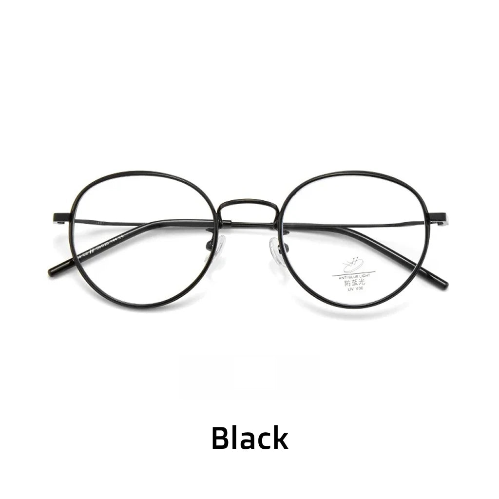 Anti Blue Light Glasses - TR90 Alloy Round Frame Optical Eyewear