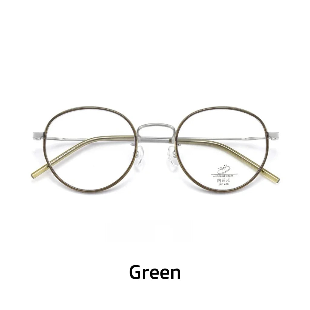 Anti Blue Light Glasses - TR90 Alloy Round Frame Optical Eyewear