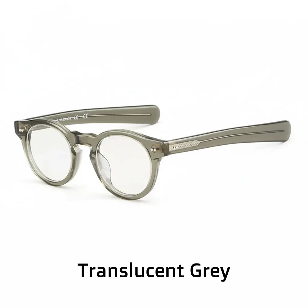 Retro Round Acetate Eyeglass Frames - Unisex Optical Prescription Glasses
