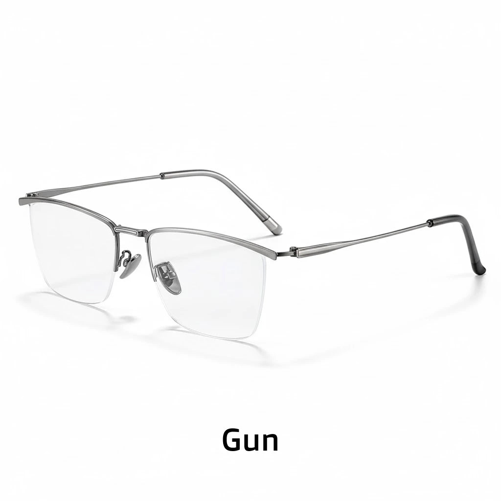 Alloy Half-Frame Optical Prescription Glasses 6315