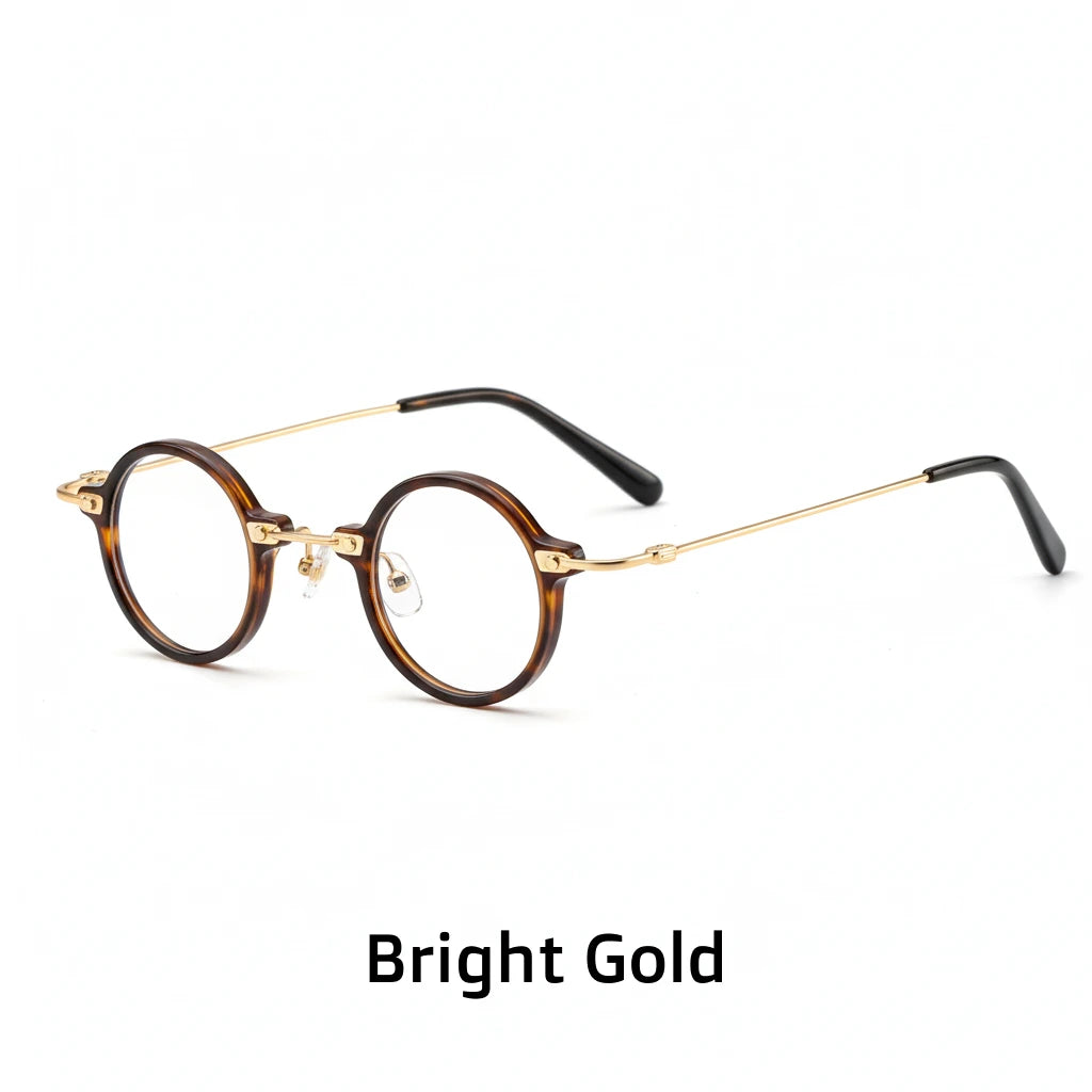 Retro Round Metal Eyeglass Frames - Lightweight Optical Prescription Glasses