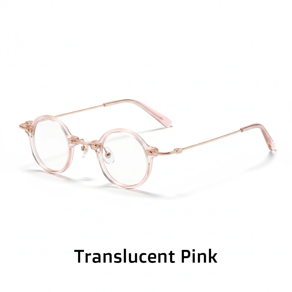 Retro Round Metal Eyeglass Frames - Lightweight Optical Prescription Glasses