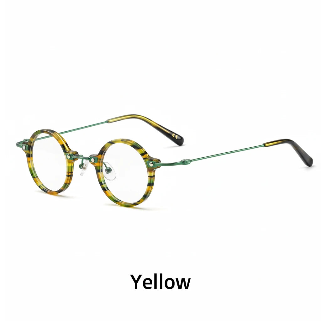 Retro Round Metal Eyeglass Frames - Lightweight Optical Prescription Glasses