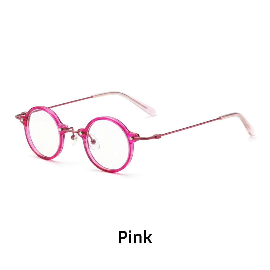 Retro Round Metal Eyeglass Frames - Lightweight Optical Prescription Glasses