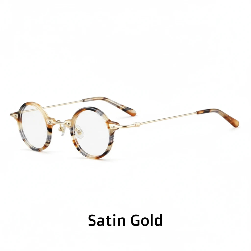 Retro Round Metal Eyeglass Frames - Lightweight Optical Prescription Glasses