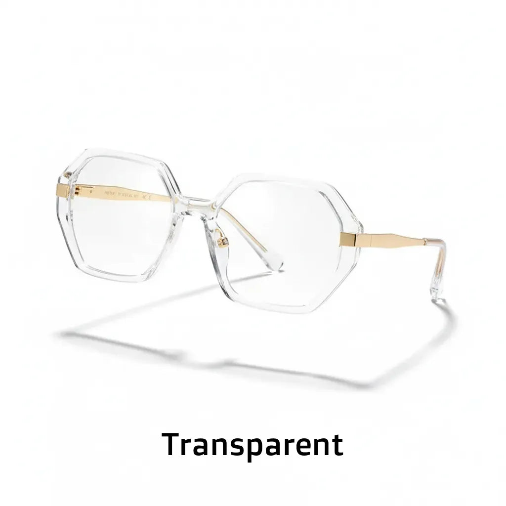 Ultra-Light Titanium Polygonal Eyeglass Frame for Women - Model 57025