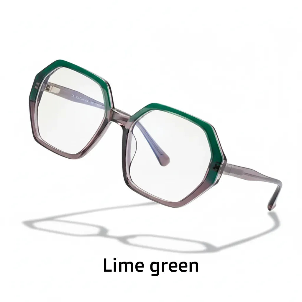 Ultra-Light Titanium Polygonal Eyeglass Frame for Women - Model 57025