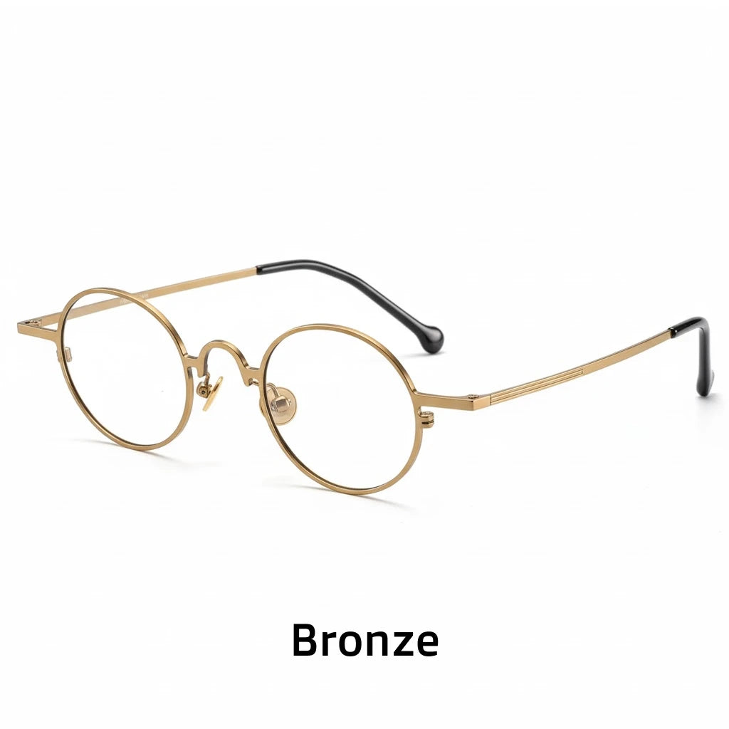 β-Titanium Round Optical Glasses Frame - Ultra-Light Retro Design