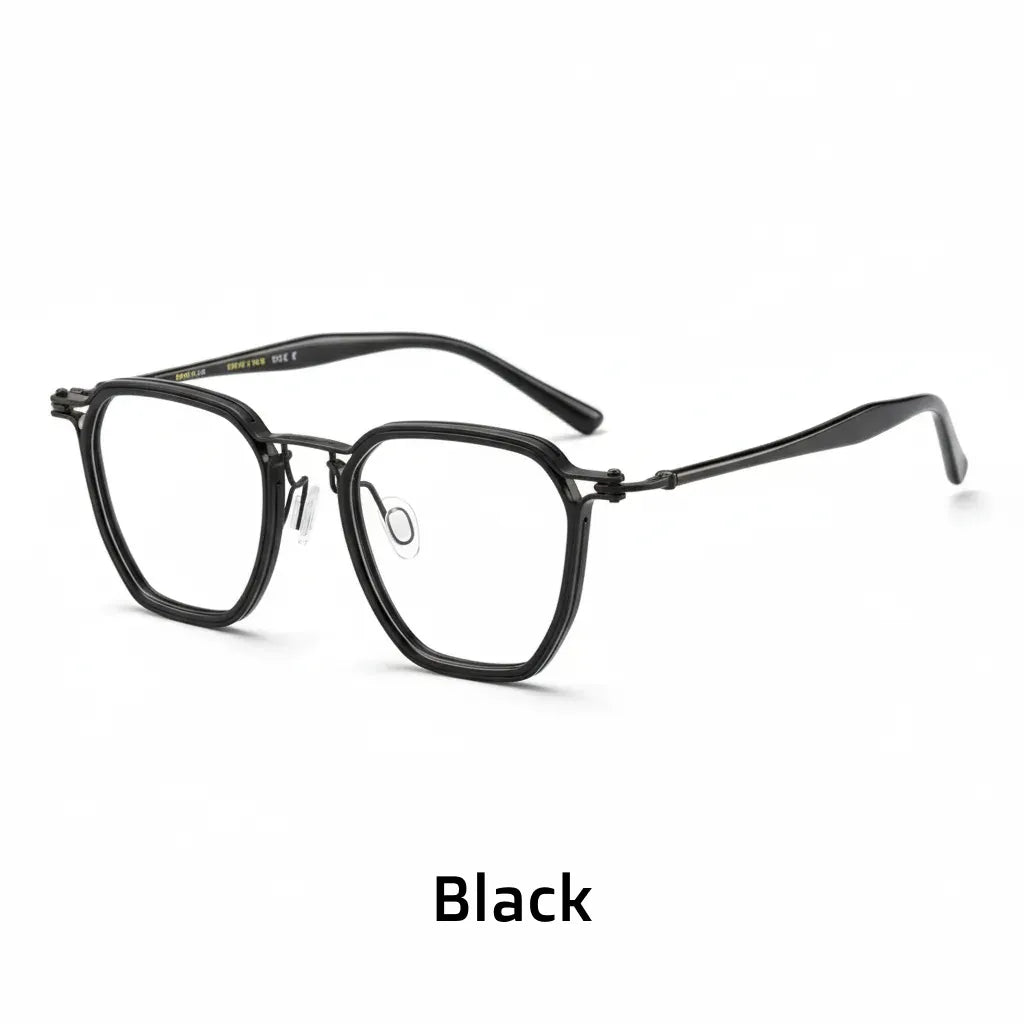 160mm Large Frame Retro Polygonal Titanium Eyeglasses