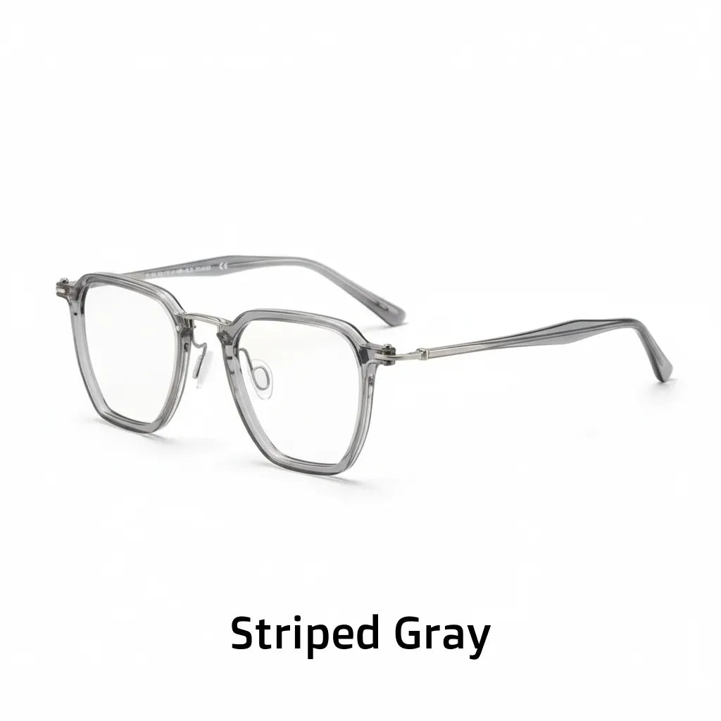 160mm Large Frame Retro Polygonal Titanium Eyeglasses