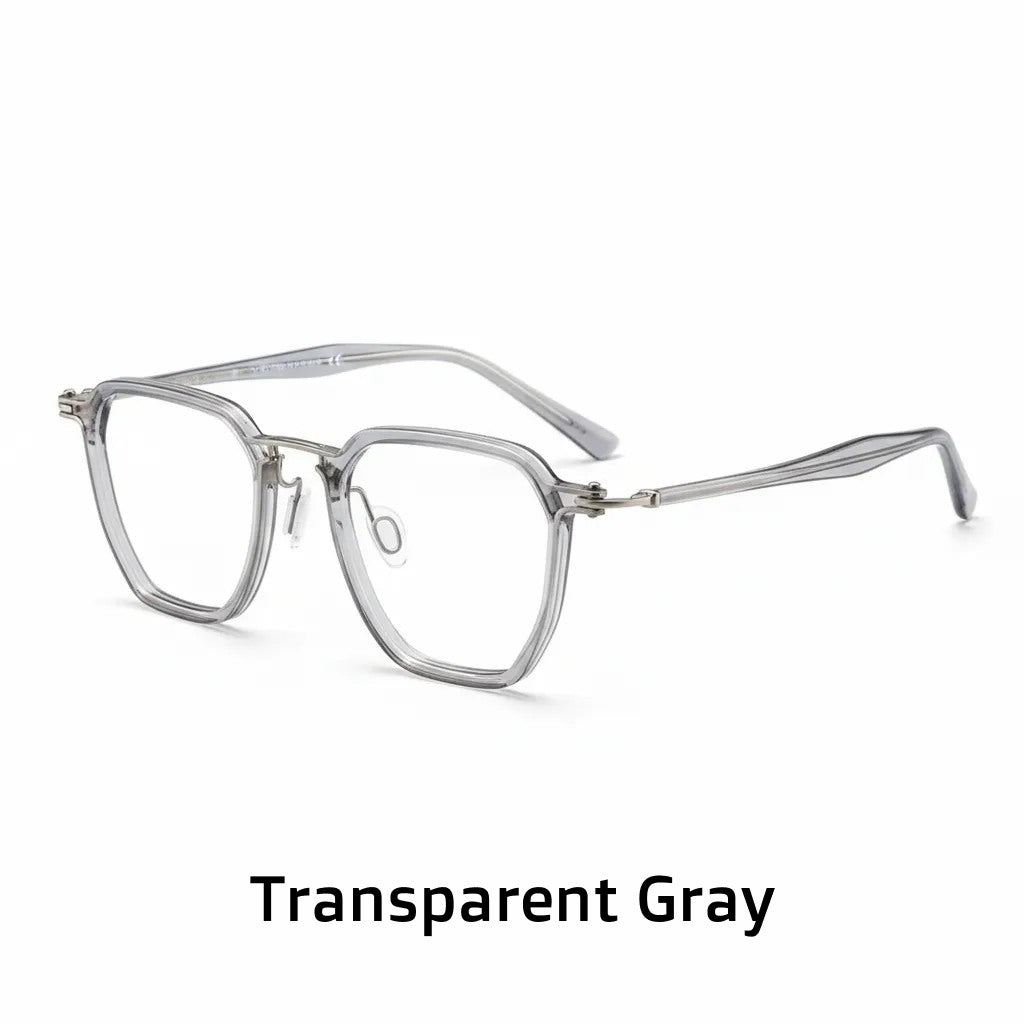 160mm Large Frame Retro Polygonal Titanium Eyeglasses