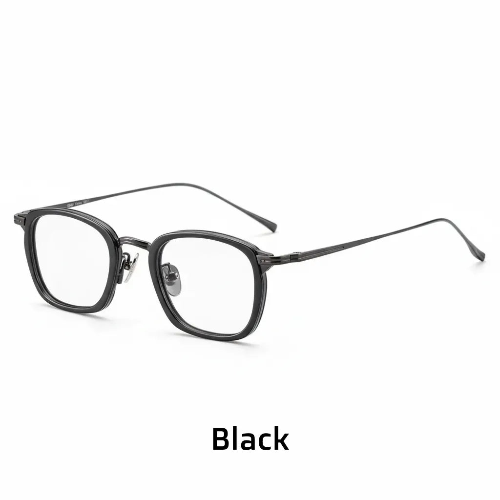 Retro Polygonal Titanium Eyeglass Frame - Anti Blue Light Optical