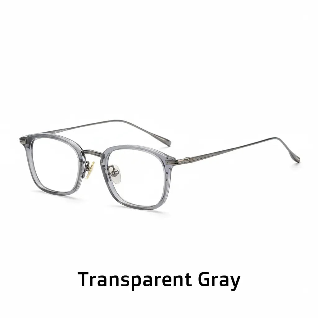 Retro Polygonal Titanium Eyeglass Frame - Anti Blue Light Optical