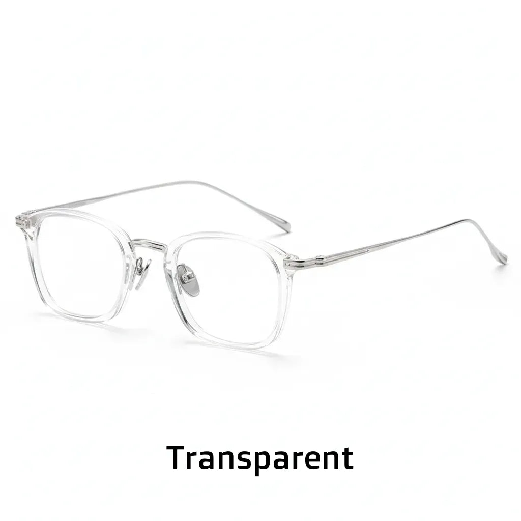 Retro Polygonal Titanium Eyeglass Frame - Anti Blue Light Optical