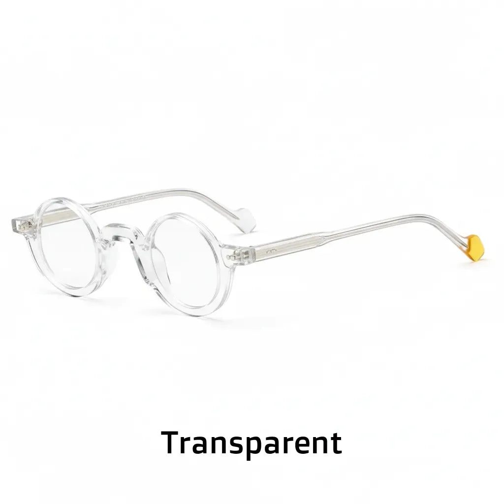 Retro Round Acetate Eyeglass Frames - Unisex Photosensitive Prescription Glasses