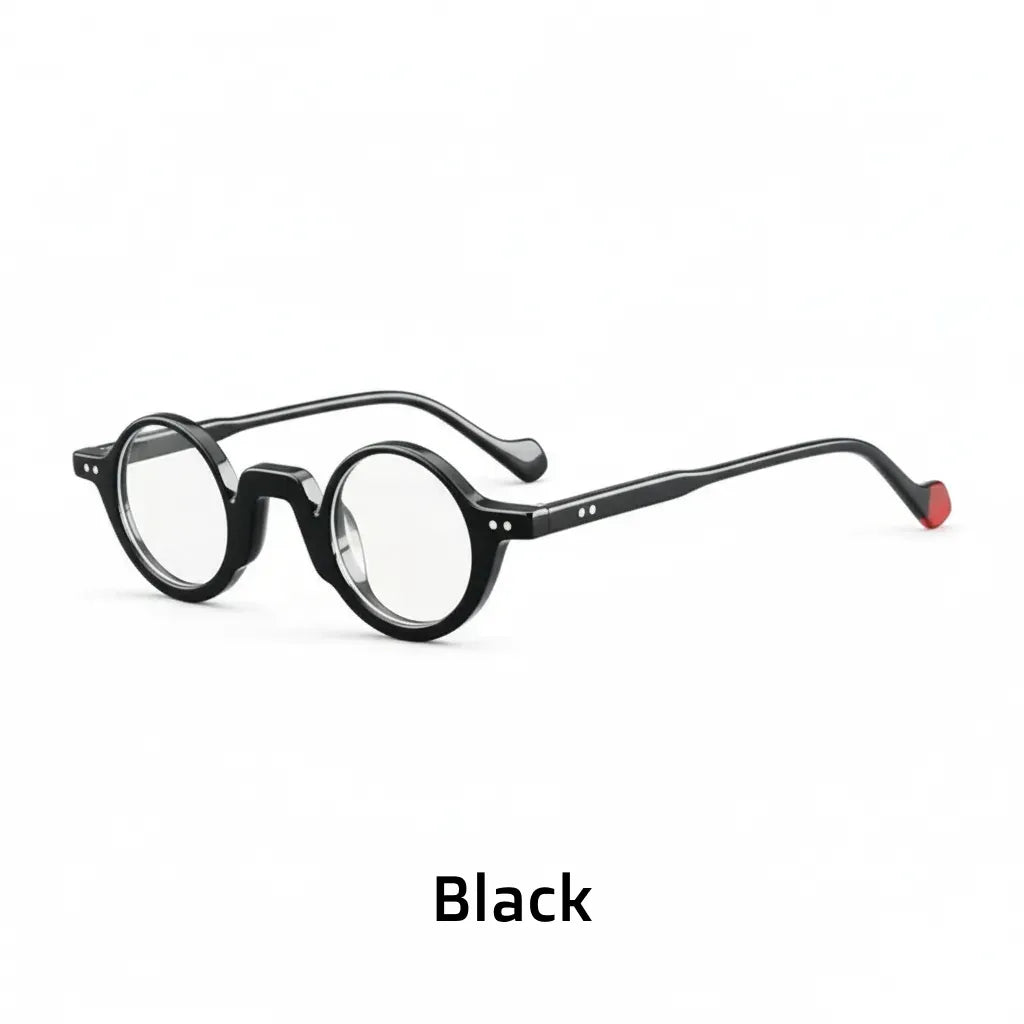 Retro Round Acetate Eyeglass Frames - Unisex Photosensitive Prescription Glasses