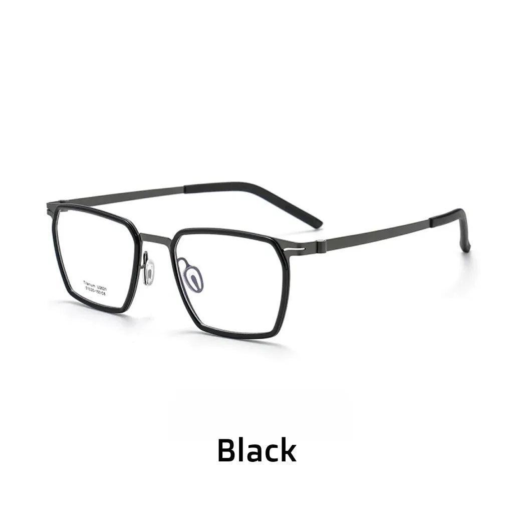 Ultra-Light Titanium Polygonal Eyeglasses Frame with Blue Light Protection