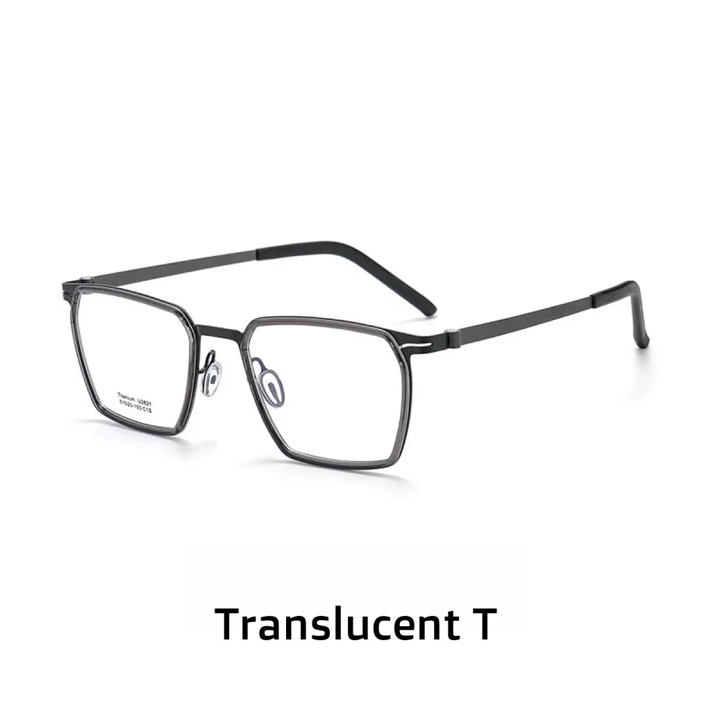 Ultra-Light Titanium Polygonal Eyeglasses Frame with Blue Light Protection