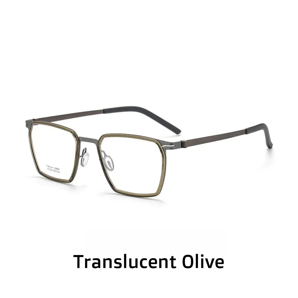Ultra-Light Titanium Polygonal Eyeglasses Frame with Blue Light Protection