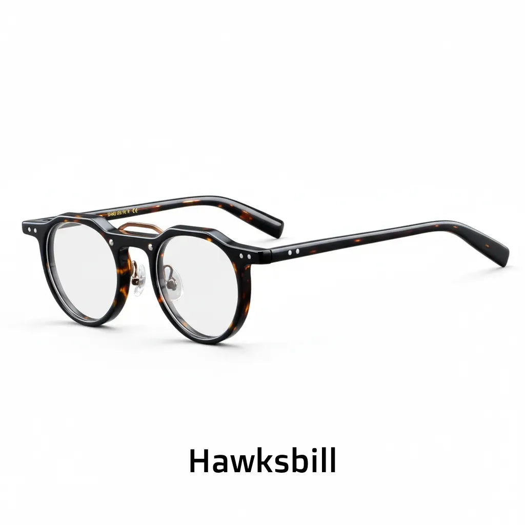 Retro Acetate Eyeglass Frame - Anti Blue Light Optical Prescription Glasses Model 5805