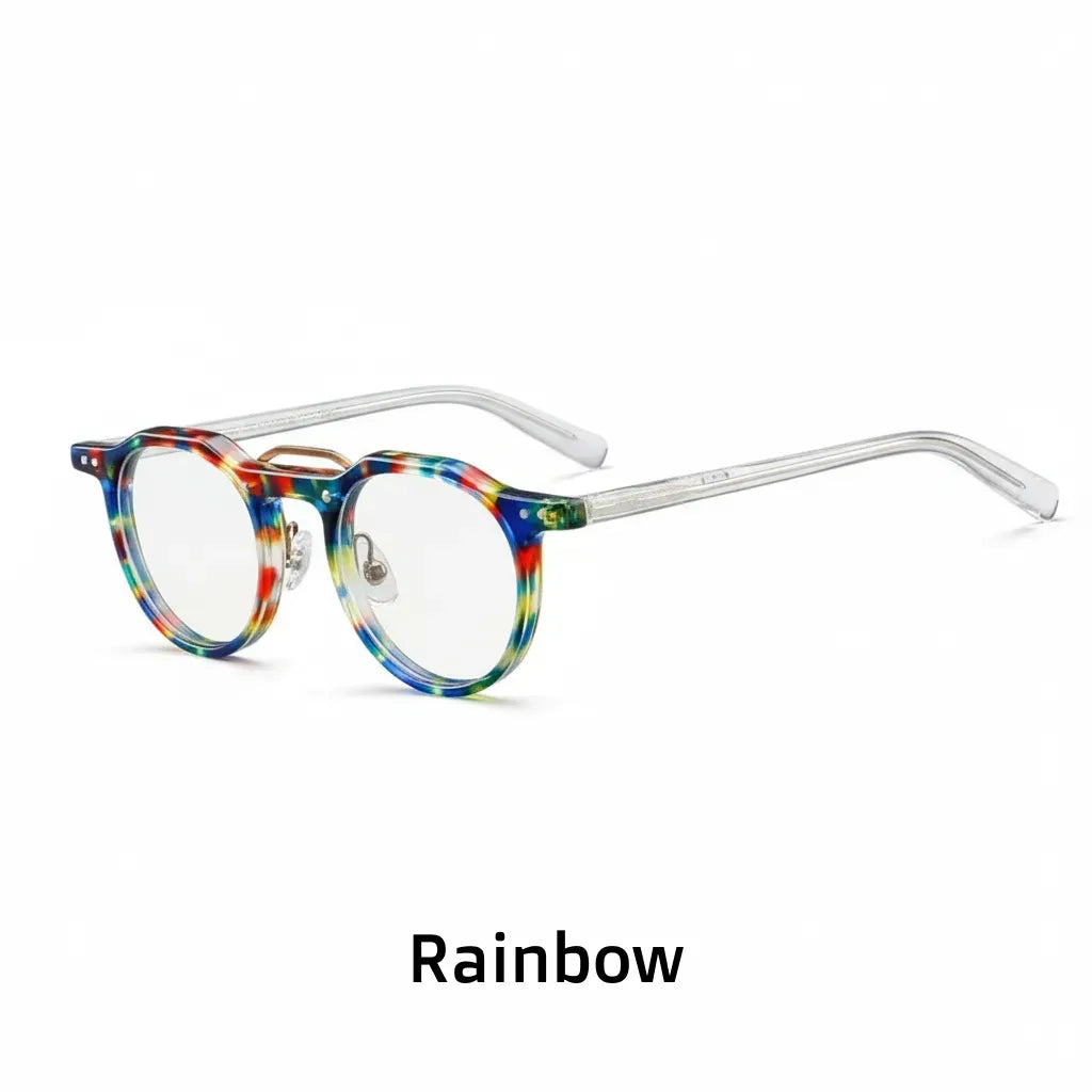 Retro Acetate Eyeglass Frame - Anti Blue Light Optical Prescription Glasses Model 5805