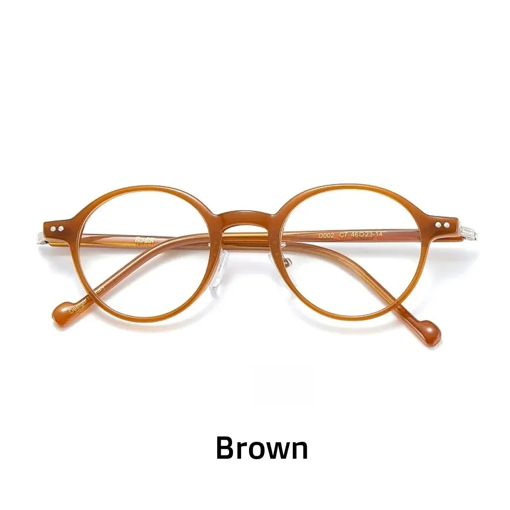 TR90 Ultra Light Retro Round Eyeglass Frame - Optical Prescription Ready