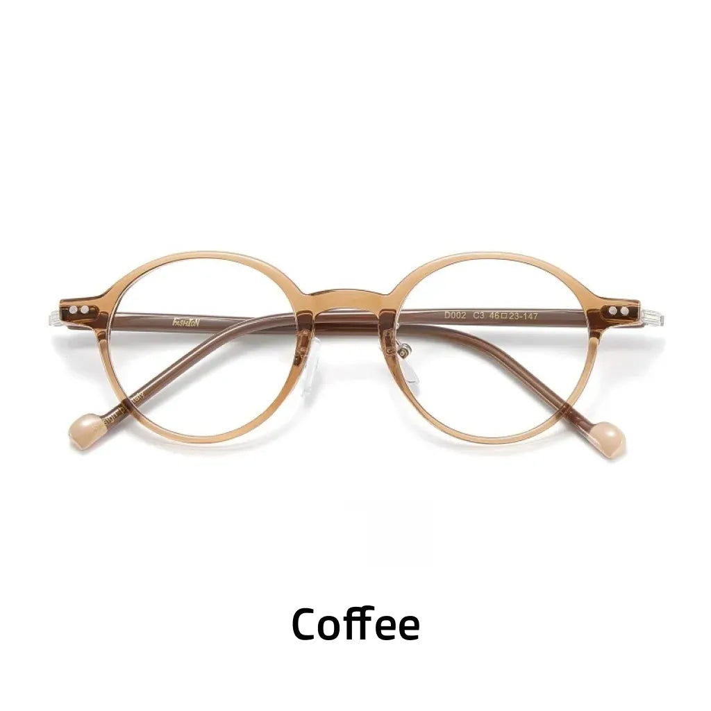 TR90 Ultra Light Retro Round Eyeglass Frame - Optical Prescription Ready