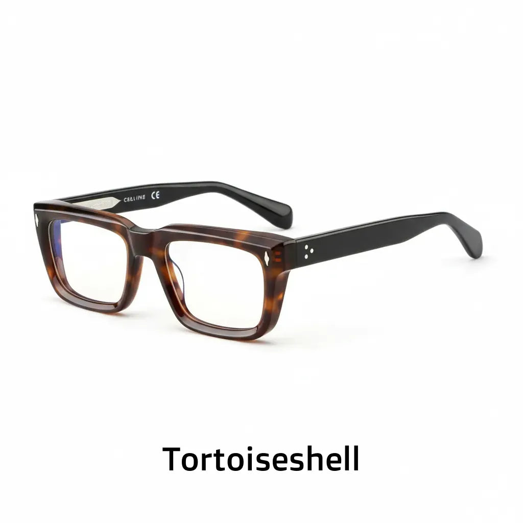 Retro Square Acetate Eyeglass Frames - Unisex Optical Prescription Glasses A8607