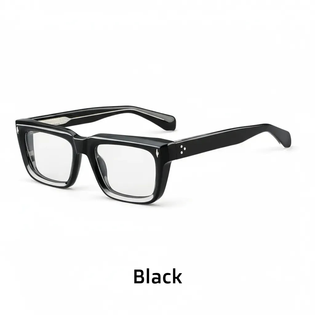 Retro Square Acetate Eyeglass Frames - Unisex Optical Prescription Glasses A8607