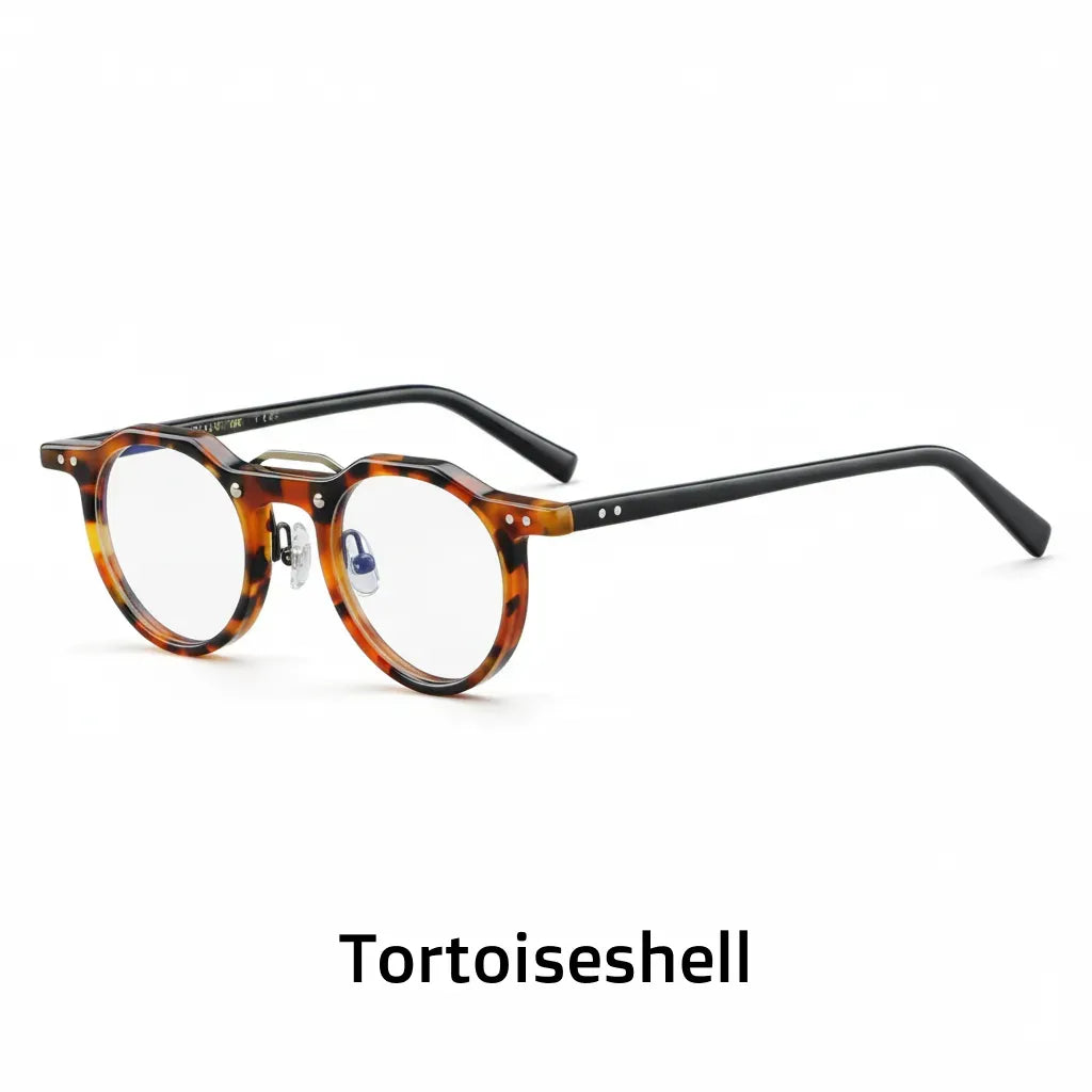 Retro Acetate Eyeglass Frame - Anti Blue Light Optical Prescription Glasses Model 5805